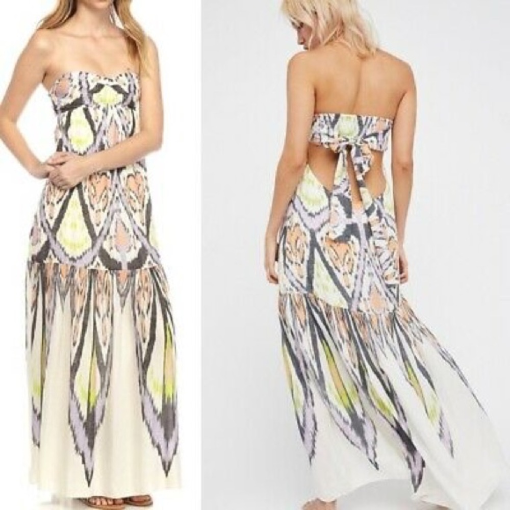 Free People strapless open back dress M